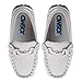 Josmo Boys Moccasin Driving Loafers - Casual Dress Penny Slip On Boat Shoes - White (Size 4 Big Kid)