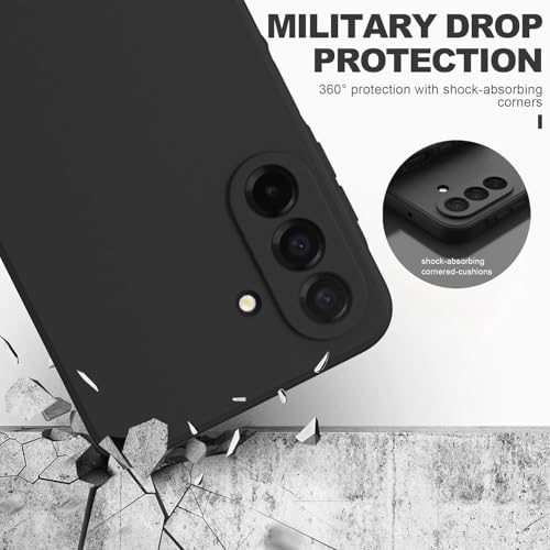 Image of DIZORO Microfiber Candy Case for Samsung A26 5G Smooth Touch Cushion Liquid Soft Silicone Gel Rubber Phone Cases Non-Slip Full Body Protective Shockproof Back Cover (Black)