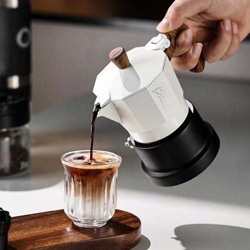Image of Bincoo Three Valve Espresso Maker Stovetop,Camping Moka Pot 2 Cup /120ML,Stove Top Espresso Italian Coffee Maker