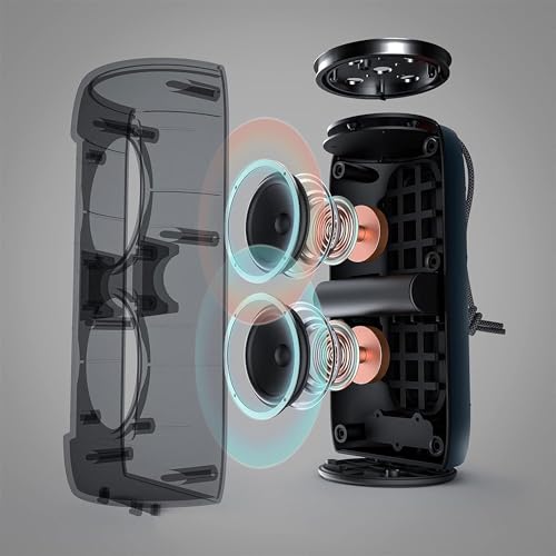 Monster S310 Bluetooth Speaker, Portable Bluetooth Speaker, 30W True Wireless Stereo Pairing Deliver Dynamic Sound, Waterproof Speaker, Bluetooth 5.2 Built-in Mic, 24H, for Family Outdoor