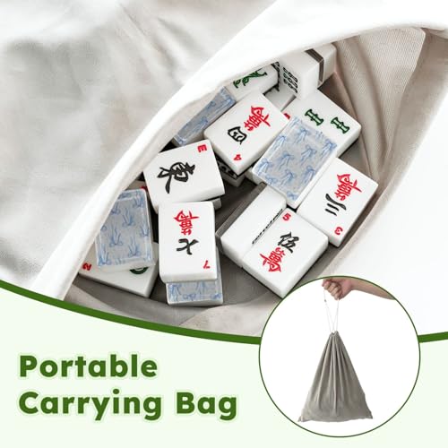 Set de Fichas Mahjong Americano con Bolsa y Dados miniatura 5