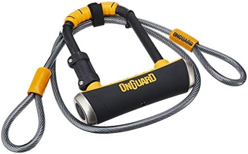 OnGuard Bike Lock, Keyed Shackle Bike Locks, High Security & Reliable, Bicycle Lock With Co-Moulded Crossbar, Locks Shackle On Four Sides, Hardened Steel Cycle Lock