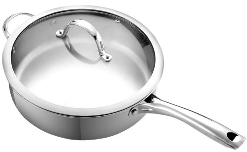 Cooks Standard Stainless Steel 11-Inch Deep Saute Pan with Cover, 5-Quart