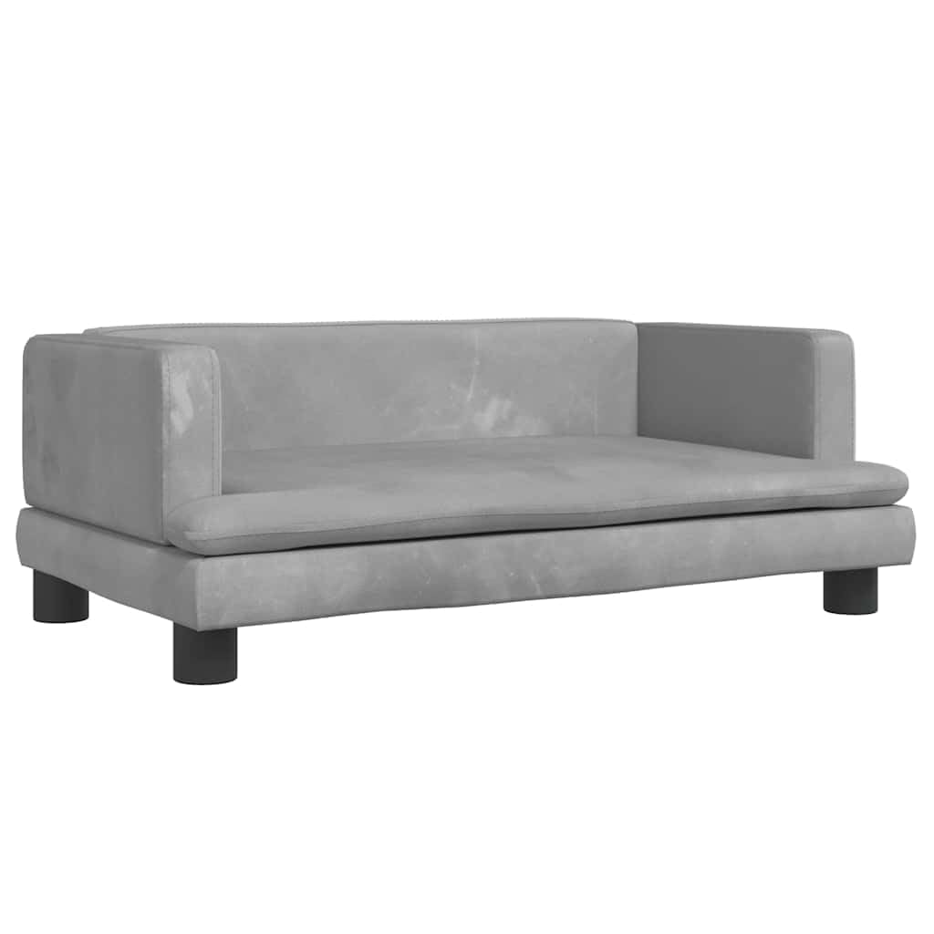 vidaXL Sofá para niños de Terciopelo Gris Claro 80x45x30 cm, Mini sofá, sofá para Cuarto de Juegos, sofá Silla para niños, sofá Infantil