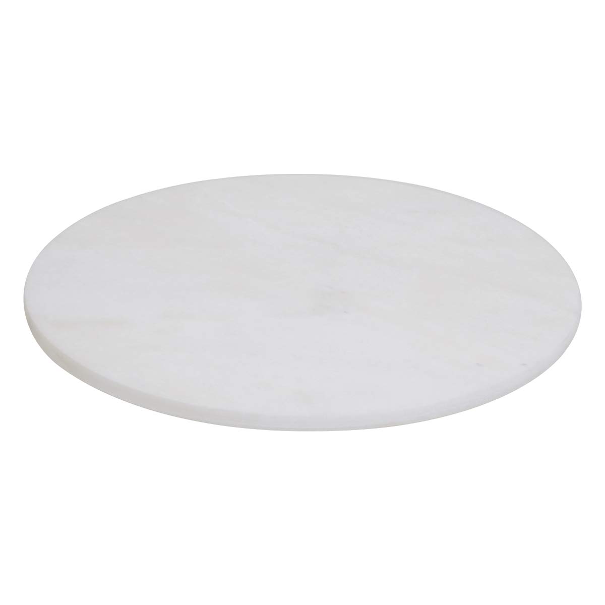 Premier Housewares Round White Marble Paddle Chopping Board Strong Versatile Cutting Board Non-Stick Surface Polished Finish w30 x d30 x h1cm