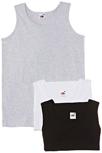 Camisetas interiores Fruit of the Loom chaleco atletico Valueweight algodon hombre pack 3