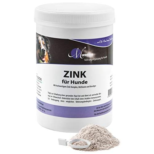 MIGOCKI Zink Hund – 500 g – Premium Nahrungsergänzung für Hunde – zur Erhaltung Einer gesunden Haut – Unterstützt EIN gesundes Krallenwachstum – Pulver –
