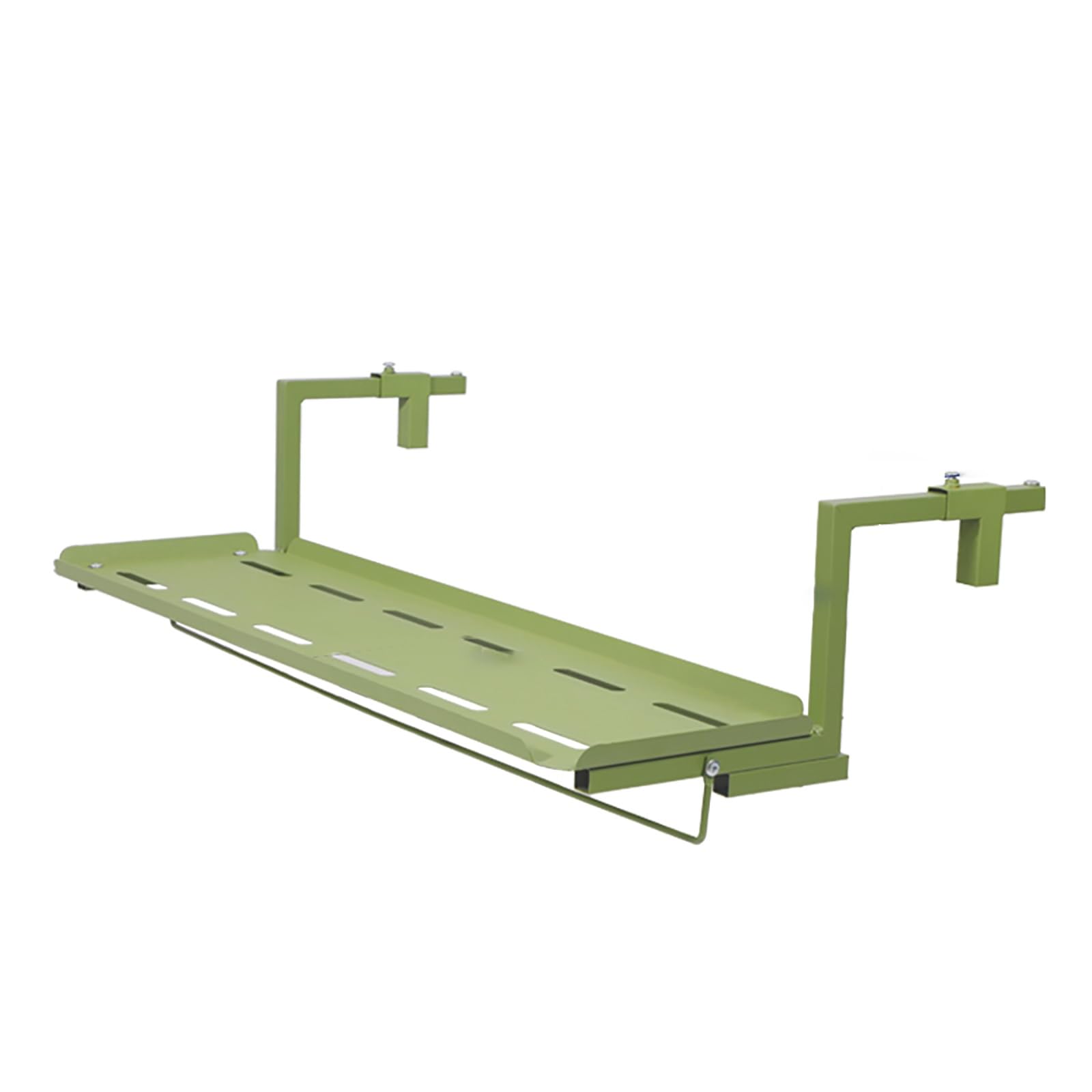 NOBBAT Folding Balcony Deck Table Table 7-Height Adjustable Outdoor Balcony Table, Balcony Railing Table, Garden Patio Balcony Railing Deck Table(Green,60cn)