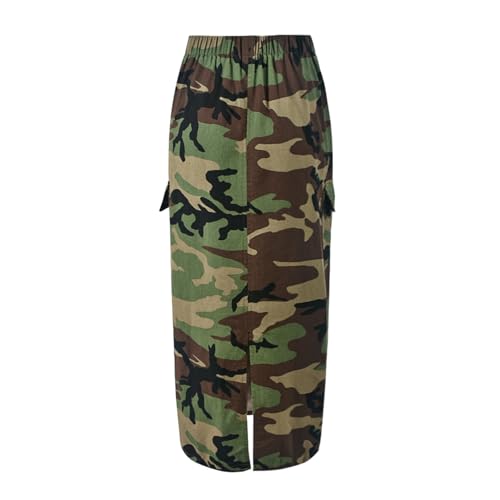 Camo Skirts for Women Fashion Casual Cargo Skirt with Pockets Y2K Street2