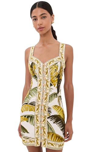 FARM Rio Women's Trancoso Sand Linen Mini Dress, Trancoso Sand, XXS