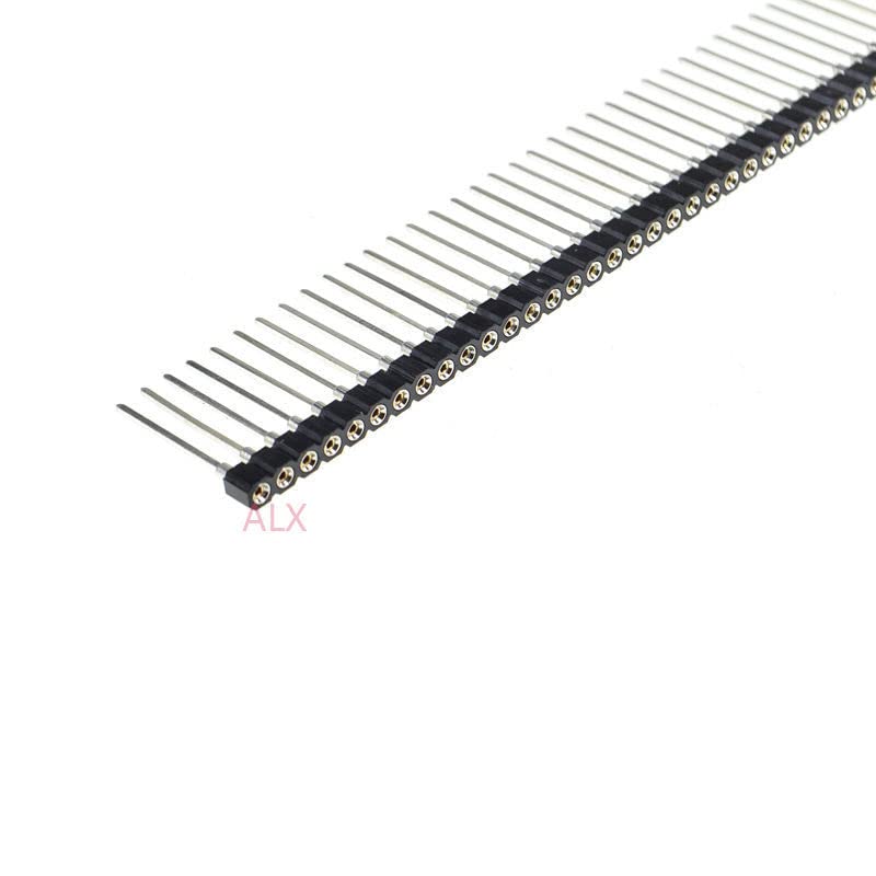 1PCS 1X40 PIN Single Row Round Female PIN Header Long pin 2.54MM Pitch Strip Connector Socket 40p 40PIN 40 PIN for PCB