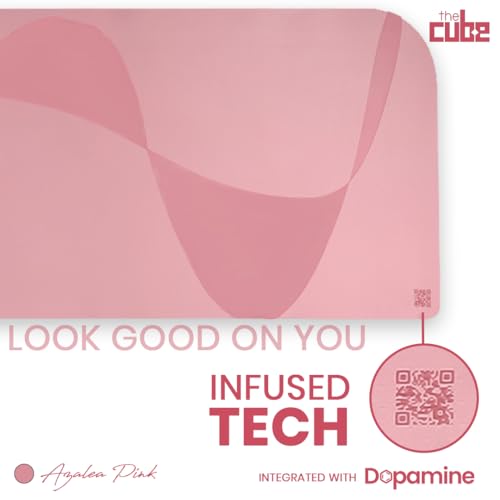 Image of The Cube Club Yoga Mats Extra Thick Non Slip Exercise Mats for Workout with Carrying Strap | Eco Friendly AsanaTPE Yoga Mat for Men & Women 6MM Gym Mat (Azalea Pink, 12 Month Warranty)