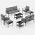 FansaFurn 8-Piece Outdoor Patio Furniture Set, Outdoor Metal Sectional Furniture with Cushions, Outdoor Conversation Seating Set with Coffee Table for Balcony, Garden, Deck, Backyard, Grey