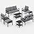 FansaFurn 8-Piece Outdoor Patio Furniture Set, Outdoor Metal Sectional Furniture with Cushions, Outdoor Conversation Seating Set with Coffee Table for Balcony, Garden, Deck, Backyard, Grey