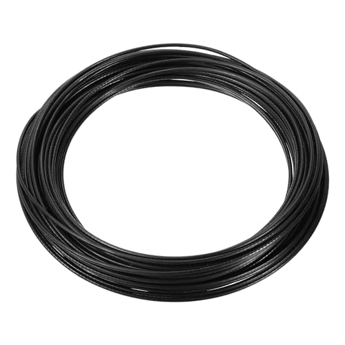 PATIKIL 65,6 Pies Imagen Colgante Alambre, Recubierto Cable 304 Inoxidable Acero Cuerda para Foto Marco Arte Obra Espejo Tendero Barandilla Decoración, Negro 0.12 Diámetro