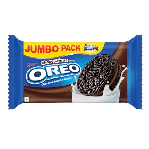 Image of Cadbury Oreo Chocolate Flavour Creme Sandwich Biscuit Jumbo pack, 459.25 g