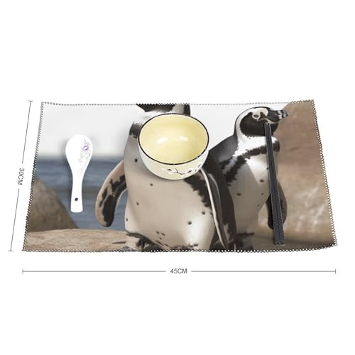 Lot de 6 sets de table pingouin africain lavables pour votre cuisine - 3