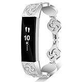 VOMA Metal Bands For Fitbit Alta HR and Alta, Design Stainless Steel Wristbands/Replacement Bands/Accessories for Fitbit Alta HR and Alta Style Vintage Silver
