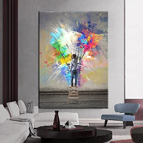 Graffiti art toile peintures pour transformer un salon vide et blanc - 4
