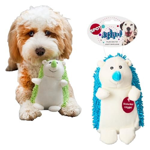 SPOT Hedgehog Dog Toy with Giggle Sound, Textured Plush