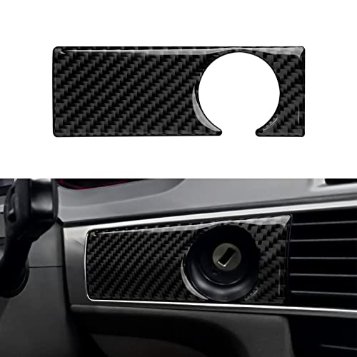 Fibre de carbone voiture arrière de la climatisation valve de sortie autocollant AC cadre de couverture garniture compatible avec Audi A6 4F C6 2005 2006 2007 2008 2009 2010 2011 Accessoires(Noir) Cover