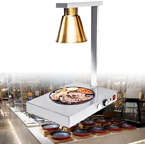 Commercial Food Warmer Lights - Stainless Steel Buffet Heating Lamp for Pizza & Restaurant Kitchen, Durable Table Top Warmer for Catering & Events