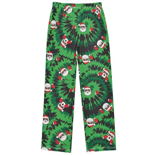 Boy's Pants Tie Dye Circle Funny Santa Face Jogger Pants Elastic Waist Long Bottoms Trousers with Pockets 6-14 Years