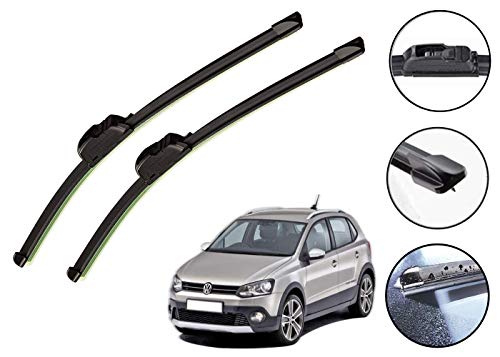 Image of Auto Hub Car Wiper Blades Compatibility With Volkswagen Polo Cross - Set of 2 Pcs (D-24,P-16)