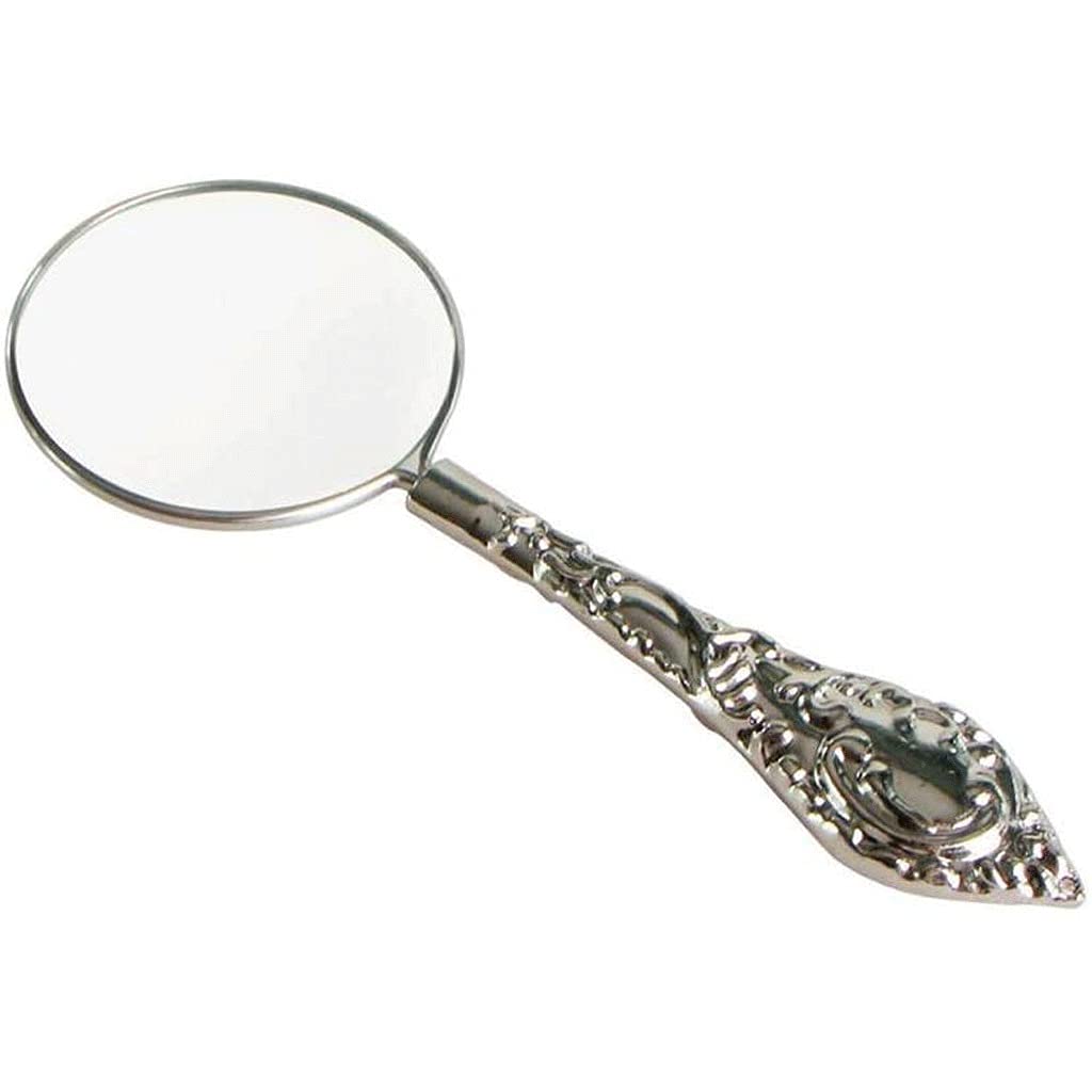 Lente d'Ingrandimento Retro Dinastia Qing Repubblica Cinese Lente d'Ingrandimento Maniglia Lente d'Ingrandimento in Metallo Argento