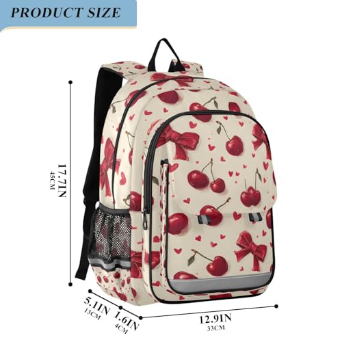ALAZA Cherry Red Bow Ribbon Laptop Backpack Purse for Women Men School Bag 17 Inch Bookbag Student Boys Girls Travel Casual Daypack4