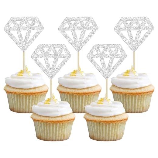 24Pcs Diamond Ring Cupcake Toppers Silver Glitter Diamond Wedding Ring Cupcake Picks for Marriage Engagement Anniversary Valentines Party Cake Decorations Supplies