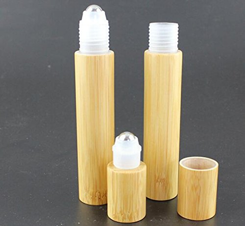 6 Stück Roll-On Flaschen Aus Bambus & Glas, 5 Ml – Für ätherische Öle, Parfüm, Aromatherapie