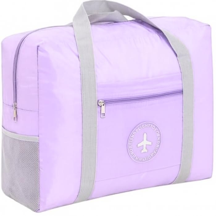 Theodore Shop Bolsa Sacola Dobrável Grande de Nylon - Ideal para Viagem, Academia, Escola ou Passeios – Dobrável e Compacta (Lilas)