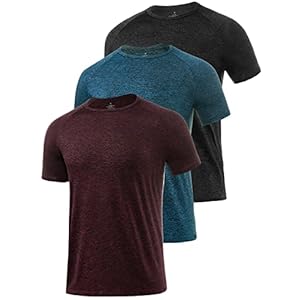 Star Vibe 3 Pack Men’s Dry Fit T Shirt Moisture Wicking Athletic Tees Exercise Fitness Activewear Short Sleeves Gym Workout Top