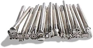 BANYOUR Leather Working Saddle Making Tools DIY Leather Craft Stamps Set 20pcs Silver