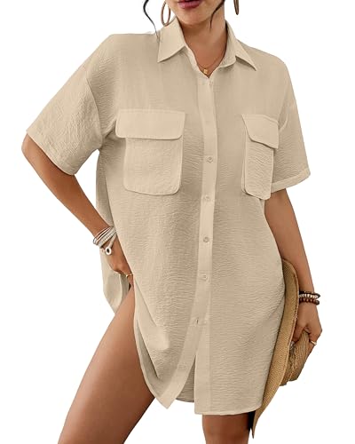 Maillot de bain robe de plage avec poche : tunique fluide pour femmes en vacances