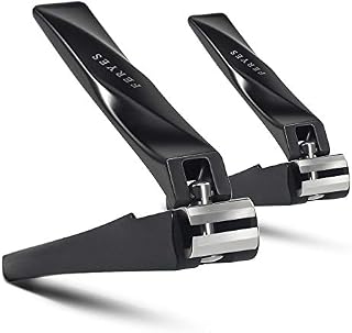 FERYES Nail Clippers with Catcher 2 PCS Set, No Splash Fingernail Clipper and Toenail Clipper, Stainless Steel Heavy Duty Nail Cutters For Men & Women - W/Black Metal Case Packing