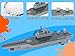 Crelloci Aircraft Carrier Military Naval Ship with Pull Back Army Fighter Jet Toy Small Scale Model Plane Submarine Kids' Play Vehicle Set for Boy Girl Children