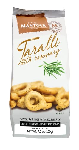 Taralli with Olive Oil & Rosemary from Puglia (2-pack, 7 oz)