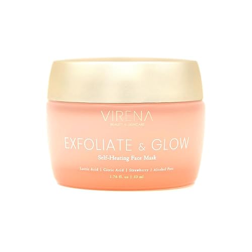 Máscara facial de calentamiento automático Exfoliate & Glow con fórmula de gel, AHA y antioxidantes, exfolia suavemente, sin alcohol