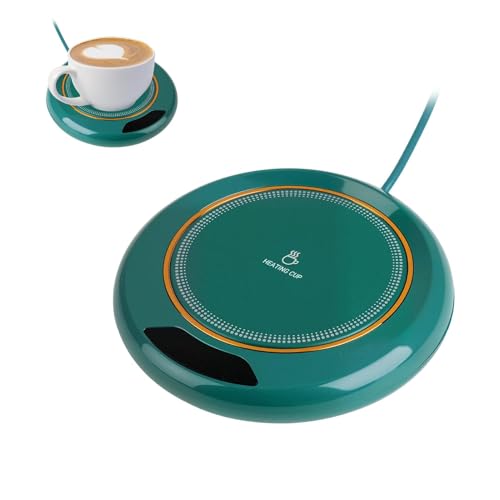 Brightora Coffee Mug Warmer Adjustable Coffee Cup Heater with 3 (45-75°C) Display, Portable USB-Powered Heated Coaster, Smart Touch Control Cup - 8H Auto Shut Off for Desk Valentine’s Day/Birthday/Surprise Gift