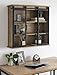 Kate and Laurel Barnhardt Decorative Wooden Wall Cabinet with Two Sliding Glass Doors, 30
