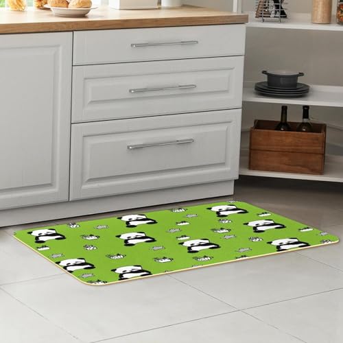 Alfombra de cocina para pasillo y cuarto de lavado VAPOKF, tapetes de panda decorativos 7