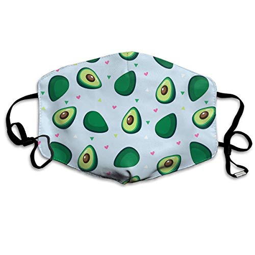 mundschutz Avocado-Herzen, staubdichter Mundschutz, Mundschutz, Verstellbarer Ohrbügel, halbe Gesichtsabdeckung, Winddichte Gesichtsdekorationen