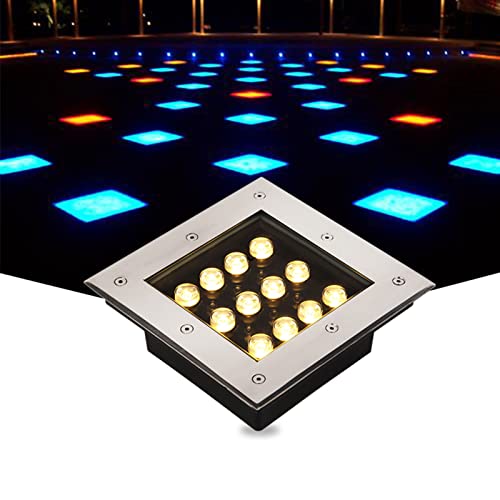 Cuadrada LED Luz Subterránea Foco Empotrable Al Aire Libre Lámpara De Paisaje Impermeable IP66 Luz Empotrada En El Suelo para Jardín Cubierta Paso Villas Puentes Paisajista Lámpara Decorativa SHOWERRI