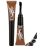 Tattoo Eyebrow Gel Easy Peel Off, 2 Pcs Brown Waterproof Transfer-proof Brow Tinted Stain, Professional Eye Brow Tinting Cream Last Up to 3 Days, Eyebrow Dye Makeup Gifts Set with Brush for Women#01