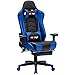 KCREAM Gaming Stuhl Gaming Sessel mit Fußstützen Ergonomisches Bürostuhl Höhenverstellbarer Computerstuhl PU-Kunstleder PC Stuhl Sportsitz (Blau)