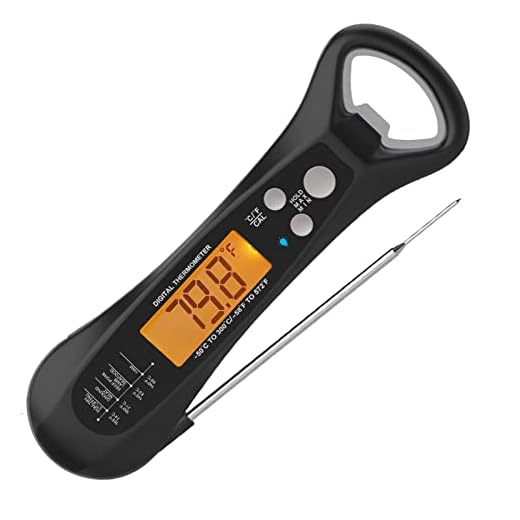 Instant Read Meat Thermometer - Kitchen Outdoor Cooking Thermometer with Backlight & Probe - Waterproof Digital Food Thermometers for Grilling Deep Frying Baking Gormyel