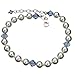 Swarovski Elements Crystals and Simulated Pearls Sterling Silver Anklet, 9"+1" Extender