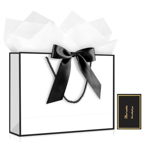 Image of JMANNI Gift Bags with Handles, 13 inch Medium Gift Bags with Tissue Paper